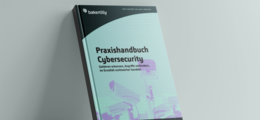 Foto: Ein Buch lehnt an einer Wand. Es handelt sich um das Praxishandbuch Cybersecurity von Baker Tilly.